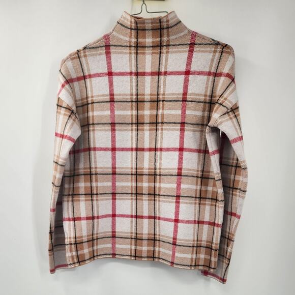 Tahari Plaid Mock Neck Sweater Womens Size Small S - Picture 2 of 4